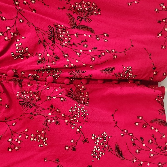 Madewell Plus size 20 Daylight Top in Windswept Americana Floral Cranberry EUC - Picture 2 of 9